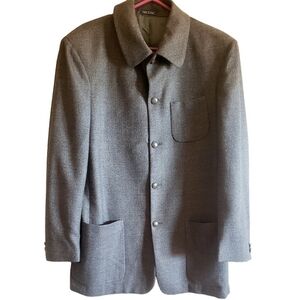 Zanetti Sport Coat Womens Cashmere Wool Career Gray Vintage Made in Italy